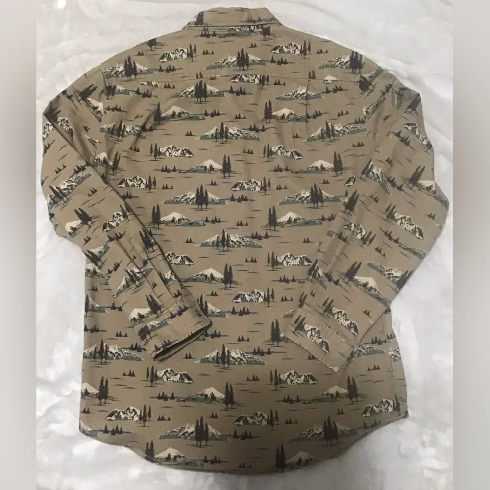 Croft & Barrow Mountain Scenery Front Button Down Shirt - Picture 2 of 4